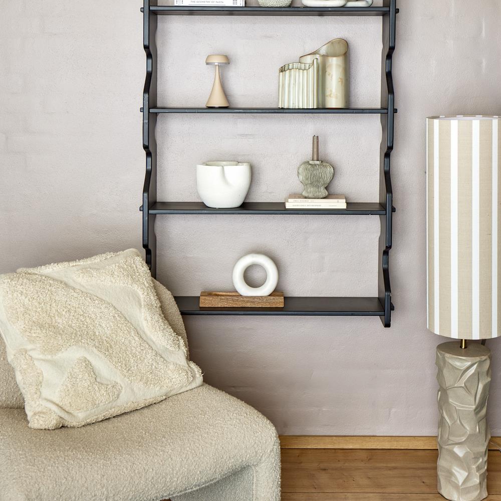 Bloomingville Jani Stehlampe aus Steingut in Natur – elegante Stehlampe fürs Wohnzimmer
