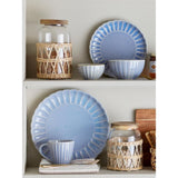 Bloomingville Latina Teller, Blau, 27 cm, Steingut, Speiseteller, dänisches Design
