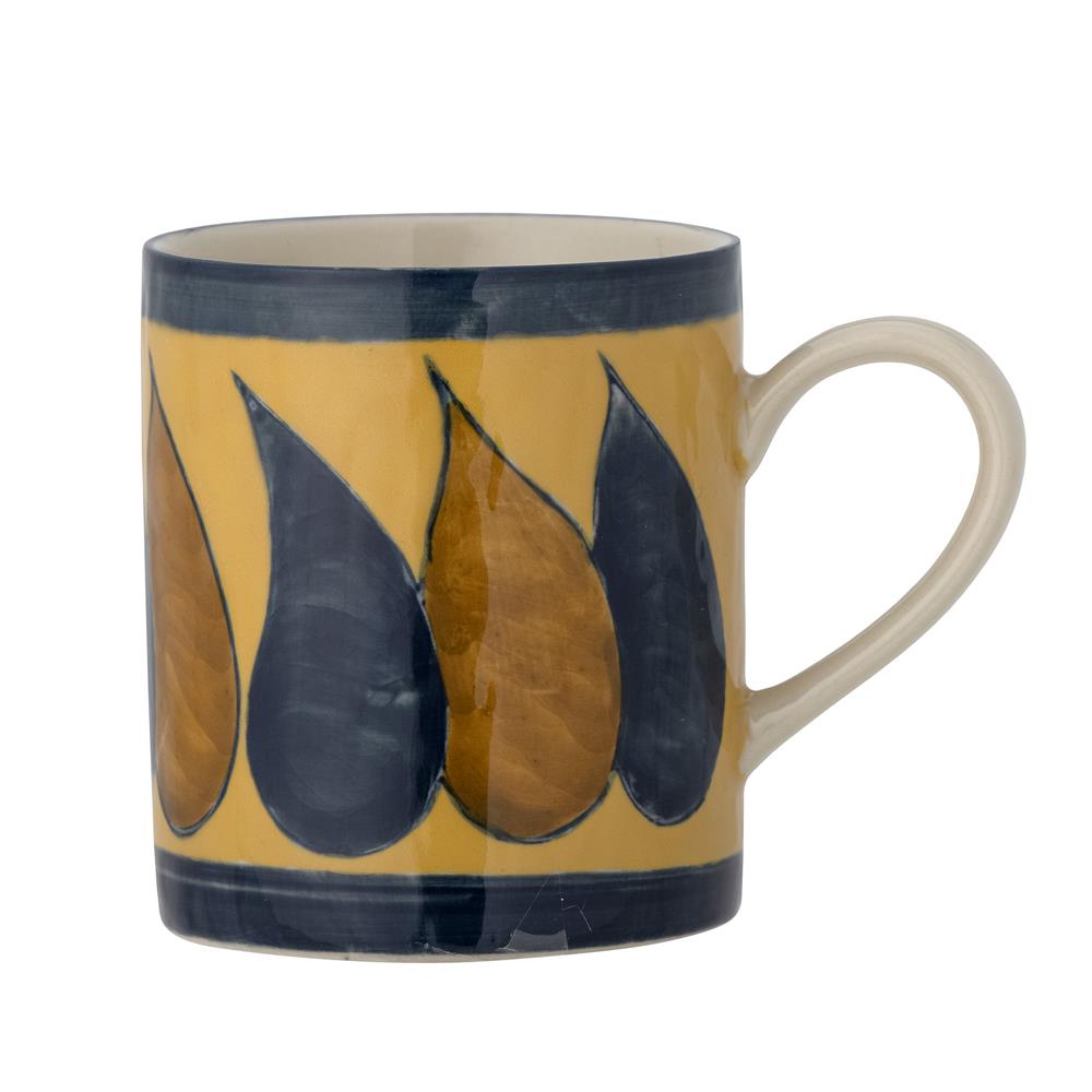 Bloomingville Heikki Tasse – brauner Steingutbecher, handbemalt, 400 ml