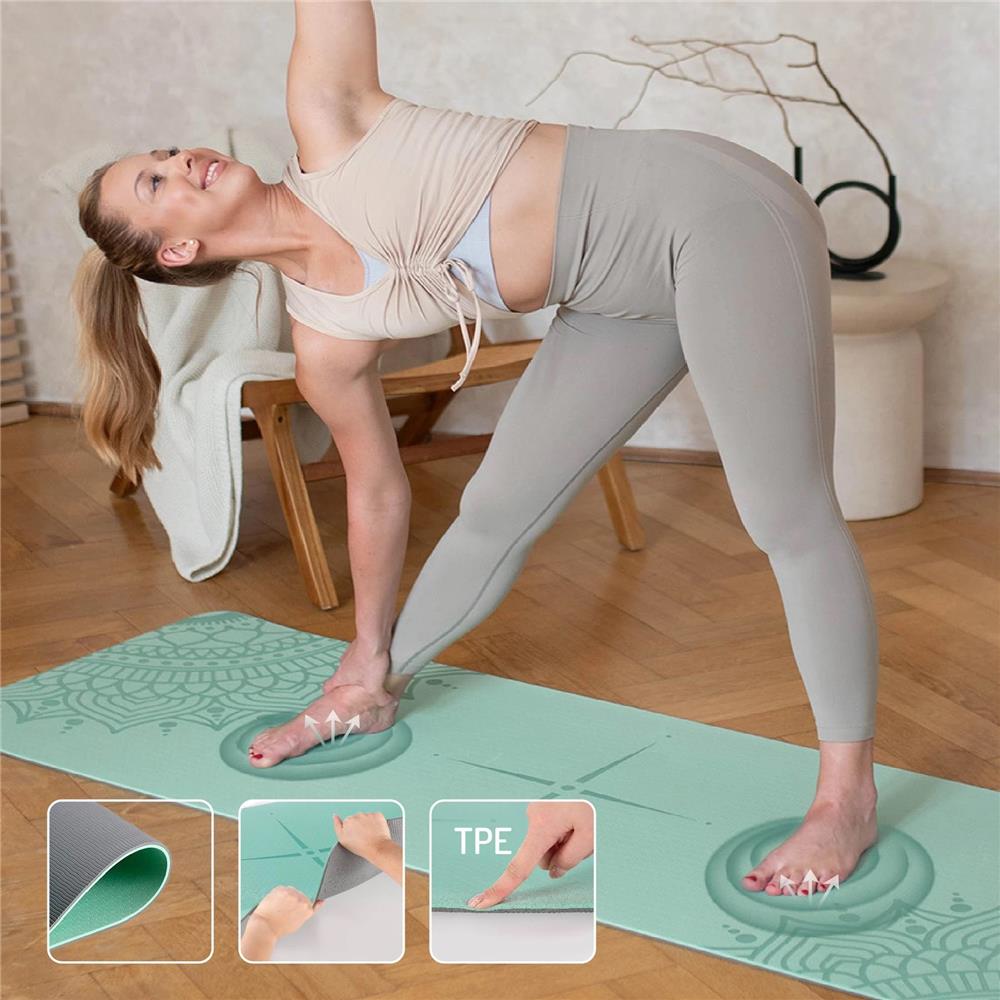Yogamatte 183 x 61 x 0,8 cm Fitnessmatte Mint Gymnastikmatte rutschfest | HMS YM10