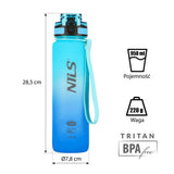 NILS CAMP Trinkflasche Tritan 950 ml blau mit Fruchteinsatz für Sport Outdoor