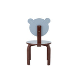 Bloomingville MINI Liova Stuhl blau - Kinderstuhl mit Bärenkopf aus MDF für Kinderzimmer