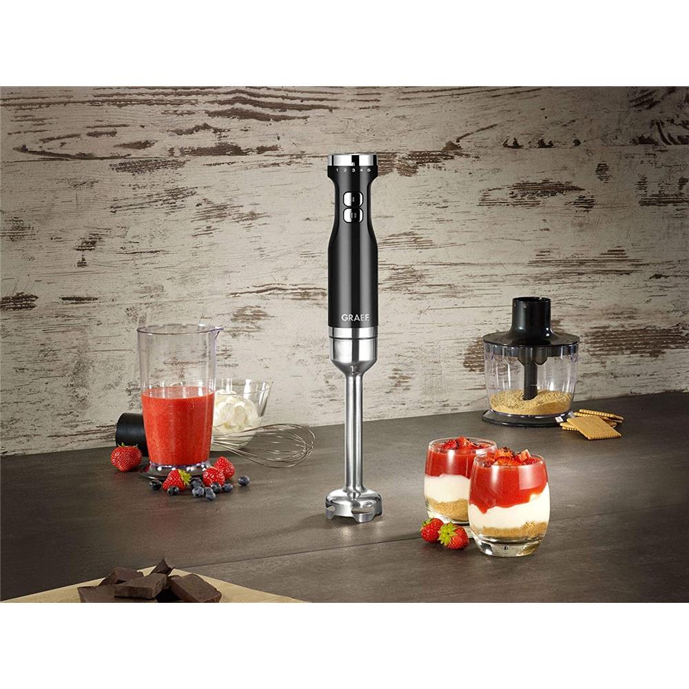 GRAEF Stabmixer HB 502 Zubehör Set Mixer Mixstab Pürierstab Edelstahl 800 W schwarz Zerkleinerer | B-Ware