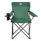 NILS CAMP Campingstuhl Grün - klappbarer Klappstuhl mit Becherhalter für Camping & Garten