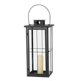 BOLTZE Laterne Arizona 2er Set Schwarz Metall Windlicht Kerzenhalter Skandinavisches Design