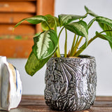 Bloomingville Nikou Deko‑Blumentopf schwarz D18 cm aus Terrakotta – dekorativer Übertopf für Wohnzimmer