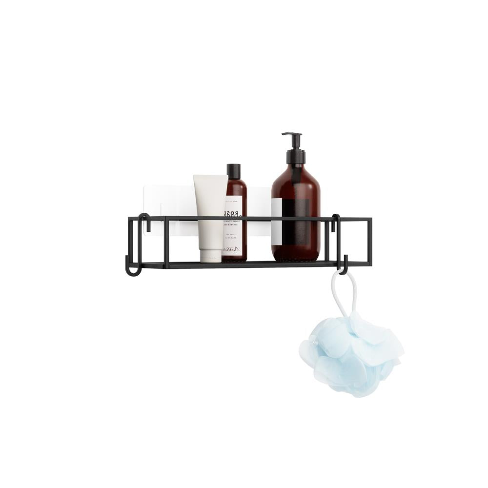 Umbra Cubiko Duschablage, Duschregale ohne Bohren mit Haken, 2er Set, in Schwarz