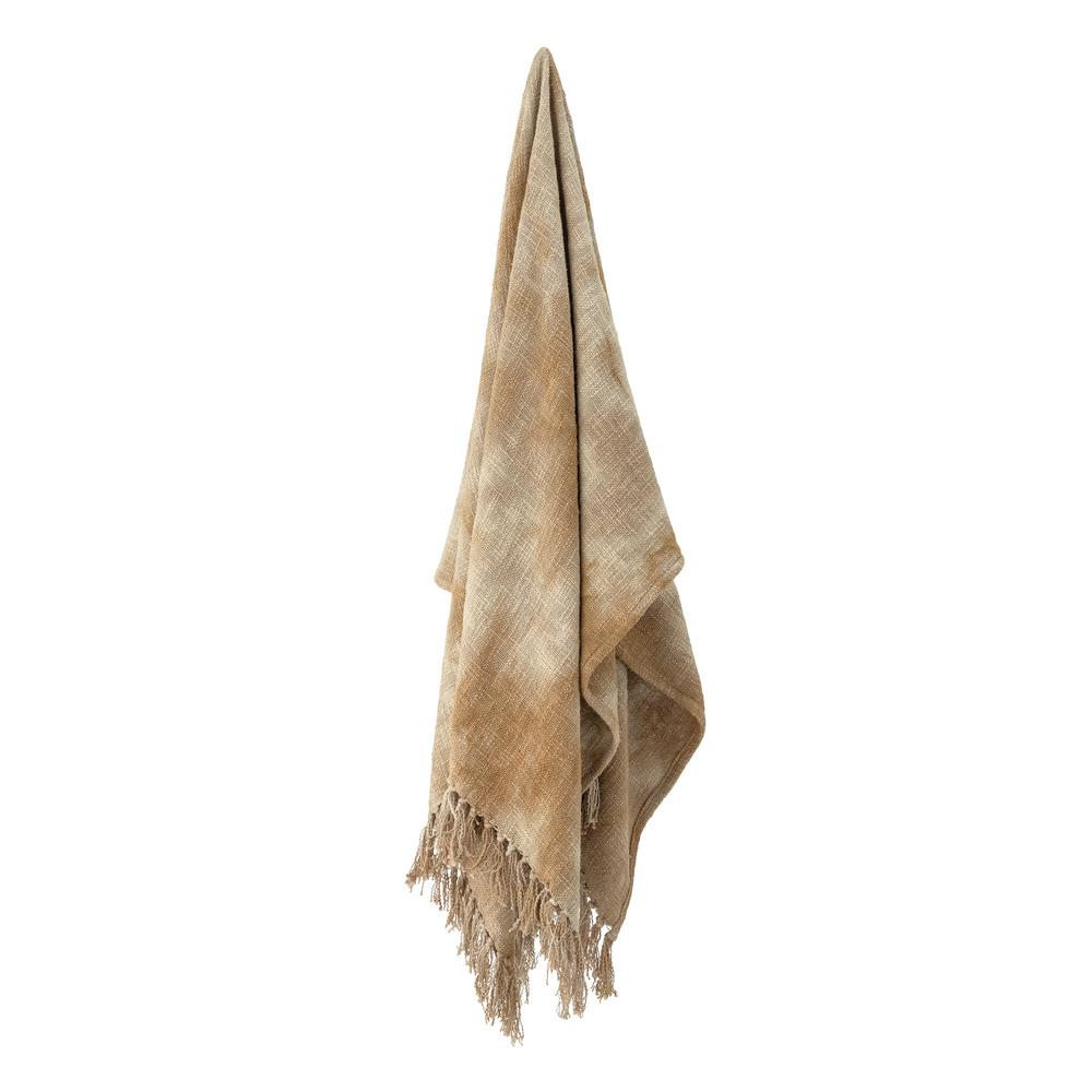 Bloomingville Thelma Decke gelb 150x125 cm aus Baumwolle – Wohndecke Kuscheldecke