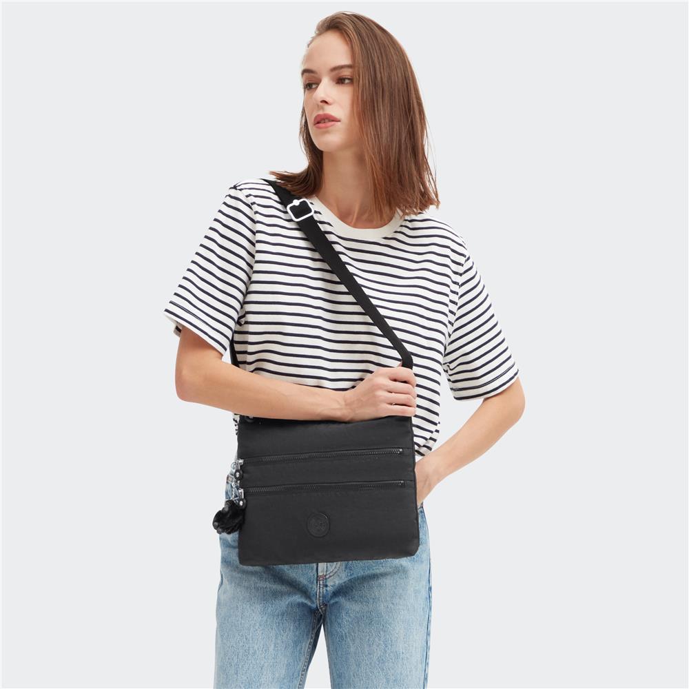 Kipling ALVAR, Mittelgroße Umhängetasche, Black Noir (schwarz), 5L, Schultertasche