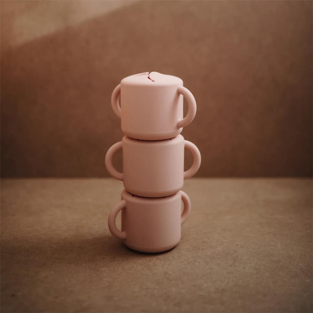Mushie Snackbecher, Blush, aus Silikon, BPA-frei
