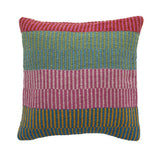 Bloomingville Isnel Kissen 45x45 cm rosa/grün - Kissen aus recycelter Baumwolle mit Streifenmuster für Sofa