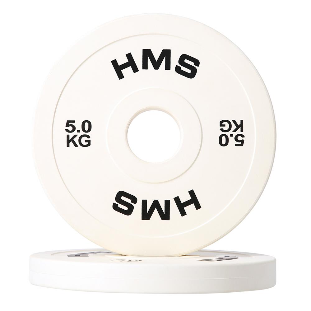 Hantelscheibe 5 kg Gummiert 50 mm, 2 Stück | HMS CBRS50