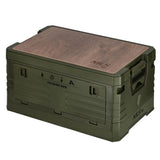 NILS CAMP faltbare Campingbox mit Tischfunktion 32L in Grün - kompakte Reisebox
