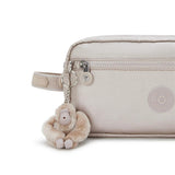 Kipling AGOT, Kulturtasche, Metallic Glow (beige), Kosmetiktasche mit Reißverschluss & Fächern