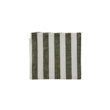OYOY Tischdecke Bio-Baumwolle 260 x 140 cm Streifen Weiß Olive