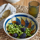 Bloomingville Heikki Schale – handbemalte Steingutschale in Braun, Ø 19 cm, 700 ml