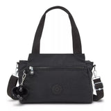 Kipling ELYSIA, mittelgroße Schultertasche, Black Noir (schwarz), Umhängetasche mit vielen Fächern
