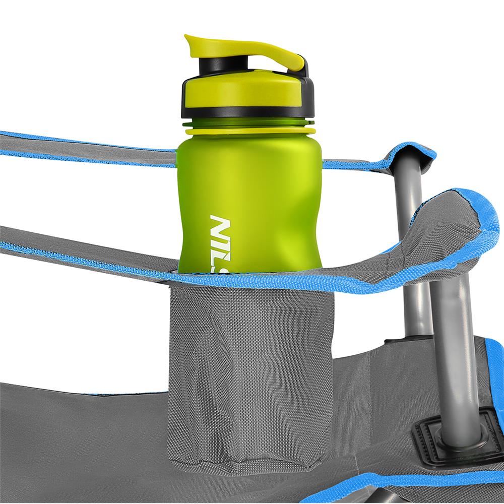 NILS CAMP Campingstuhl Grau-Blau - gepolsterter Klappstuhl mit Armlehnen für Camping, Garten & Angeln