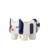 Bloomingville Caty Kerzenhalter aus Steingut in Blau – Katzen Kerzenhalter Set für Wohnzimmer