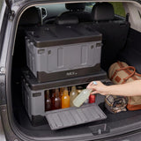 NILS CAMP Transportbox 38L Grau-Schwarz - klappbare Campingbox für Camping, Auto & Haushalt