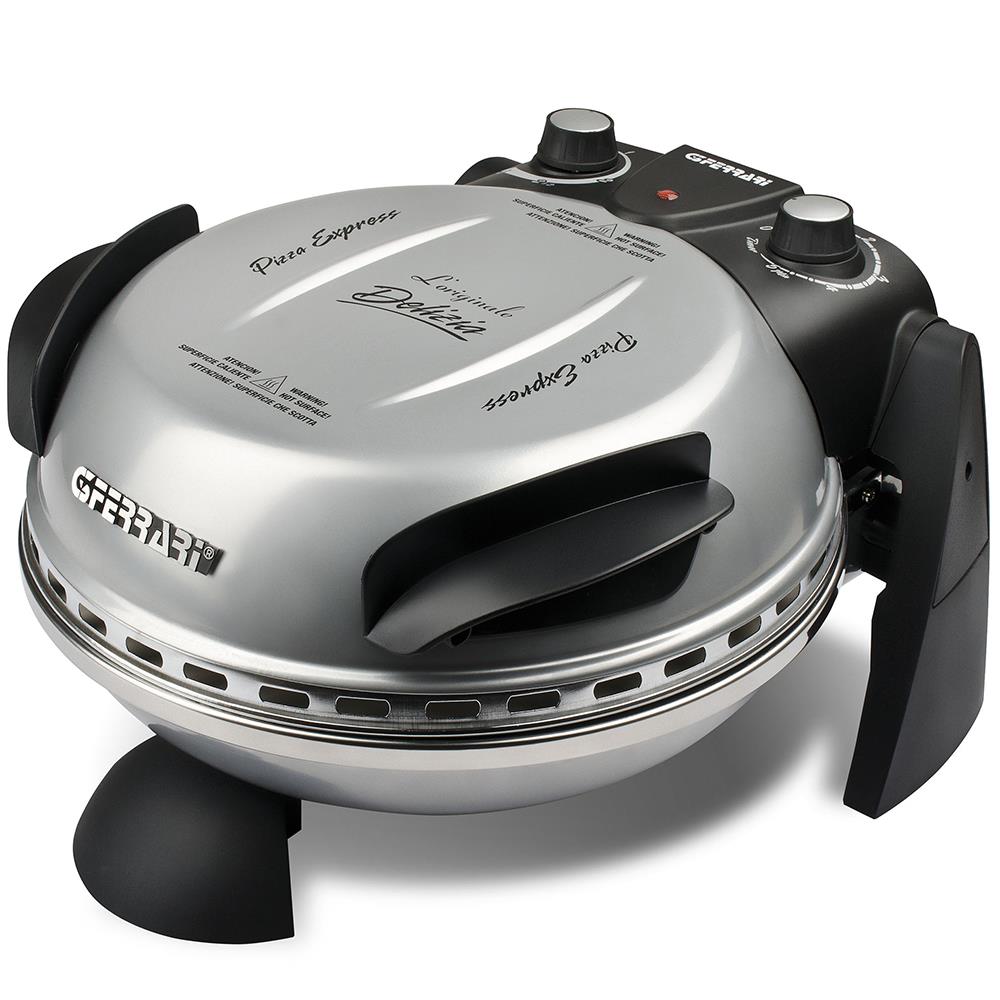 G3Ferrari elektrischer Pizzaofen Delizia 1200 W für Pizza Ø 31cm silber Pizzamaker mit feuerfestem Naturstein