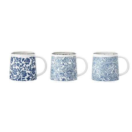 Bloomingville Molly Tassen 3er Set 400ml Keramik Kaffeetassen Teetassen Landhausstil