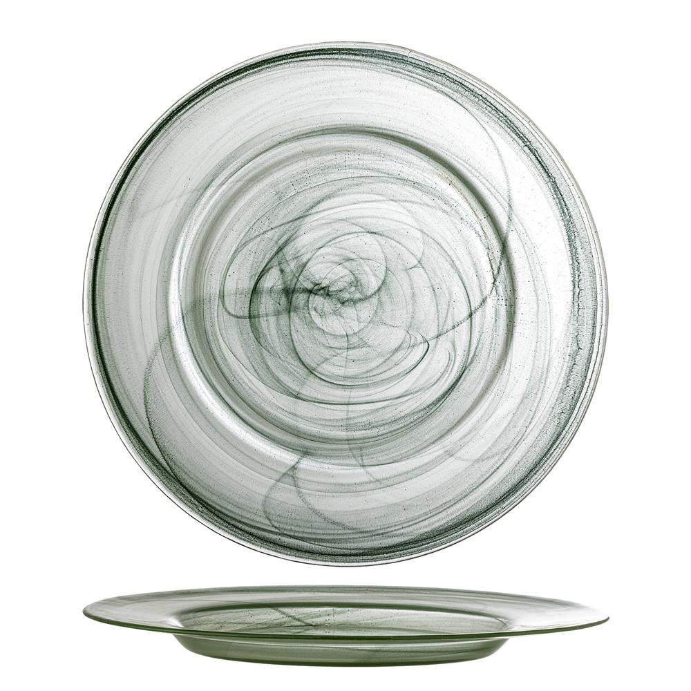 Bloomingville Amelie Teller 4er Set D33 cm grün - Glas Teller für Tischdeko & Küche