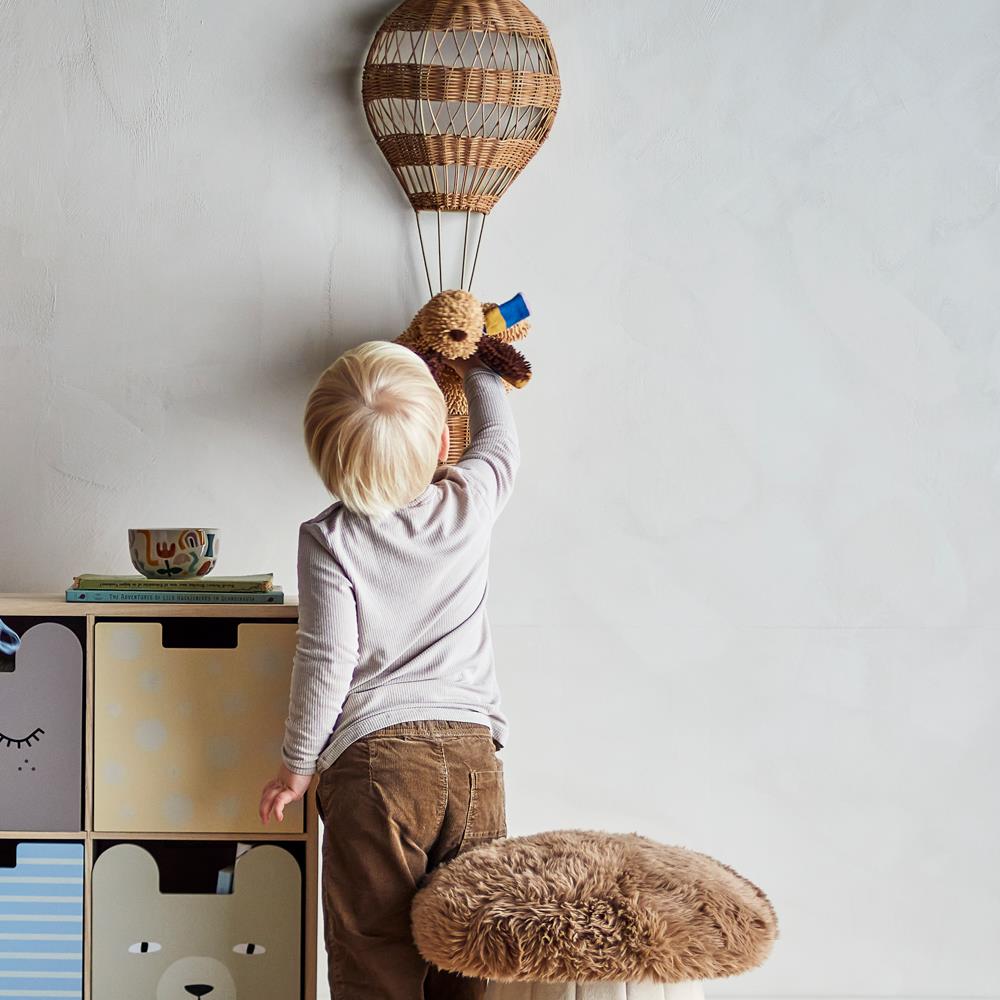 Bloomingville MINI Bertil Pouf bunt - Kinder Sitzhocker mit Stauraum Look weich Wohnzimmer & Kinderzimmer
