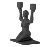 Bloomingville Lucie Kerzenhalter Schwarz Polyresin Dekofigur Frauenfigur Yogafigur