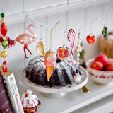 Bloomingville Jolly Tortenständer – Steingut-Kuchenplatte Ø26 cm mit rotem Weihnachtsmotiv, dänisches Design