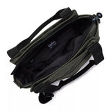 Kipling ELYSIA, mittelgroße Schultertasche, Green Moss (grün), Umhängetasche mit vielen Fächern