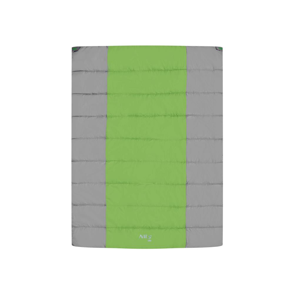 NILS CAMP Doppelschlafsack für 2 Personen Grau-Grün - warmer Schlafsack für Outdoor & Camping
