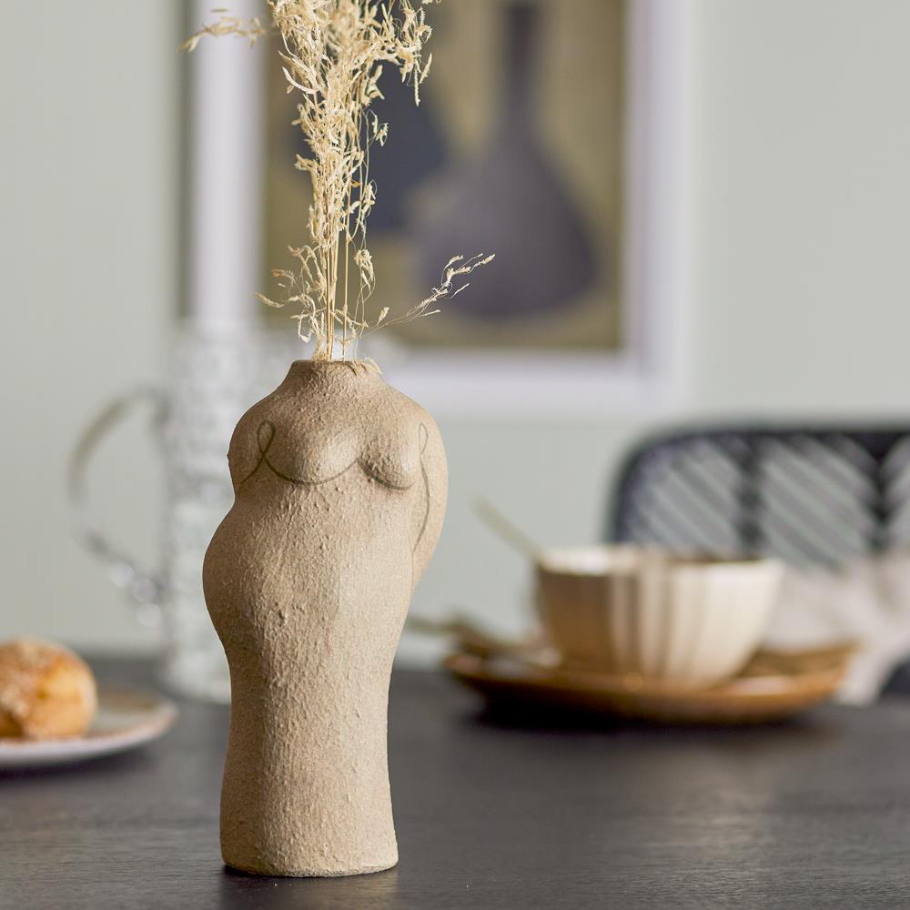 Bloomingville Lulu Deko‑Vase braun aus Terrakotta – skulpturale Vase für Wohnzimmer & Tischdeko