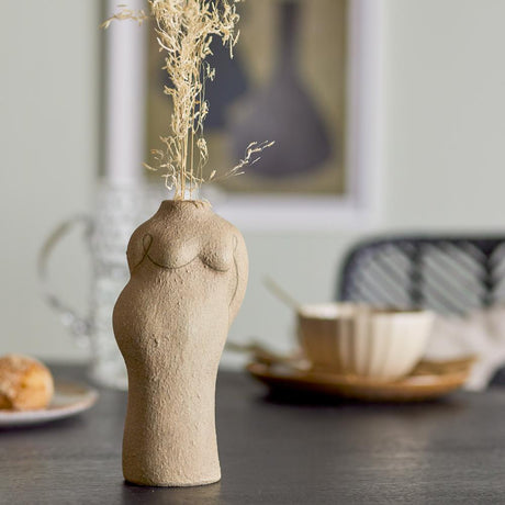 Bloomingville Lulu Deko‑Vase braun aus Terrakotta – skulpturale Vase für Wohnzimmer & Tischdeko