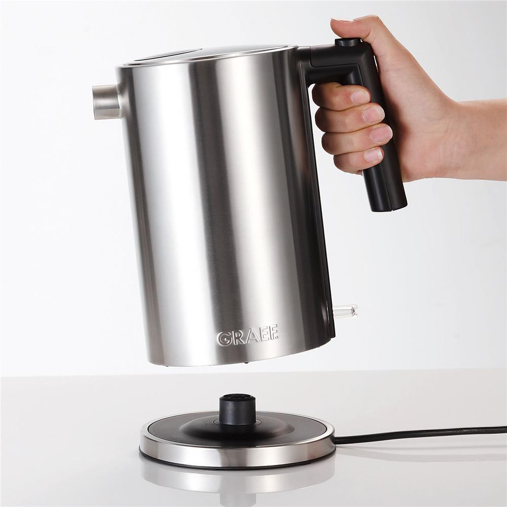 GRAEF 1,5L Edelstahlwasserkocher WK 600 Einwandiger Edelstahl Wasserkocher