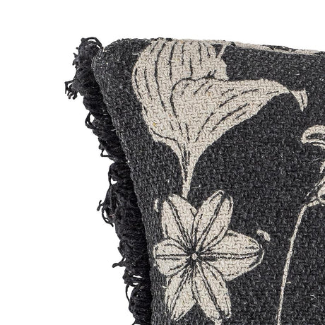 Bloomingville Mali Kissen, Schwarz, mit recycelter Baumwolle L50 x B50 cm
