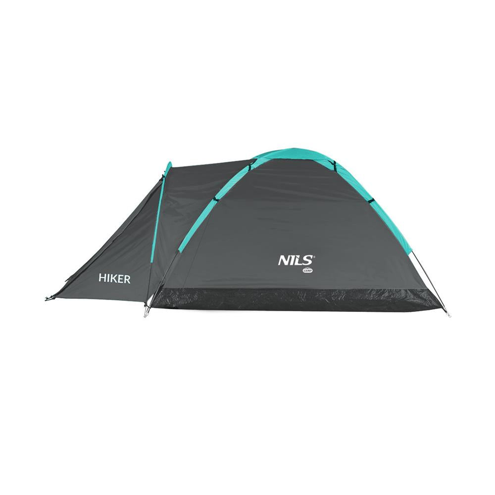 NILS CAMP Hiker Zelt für 2 Personen in Grau - kompaktes Campingzelt mit Vorraum für Camping & Outdoor