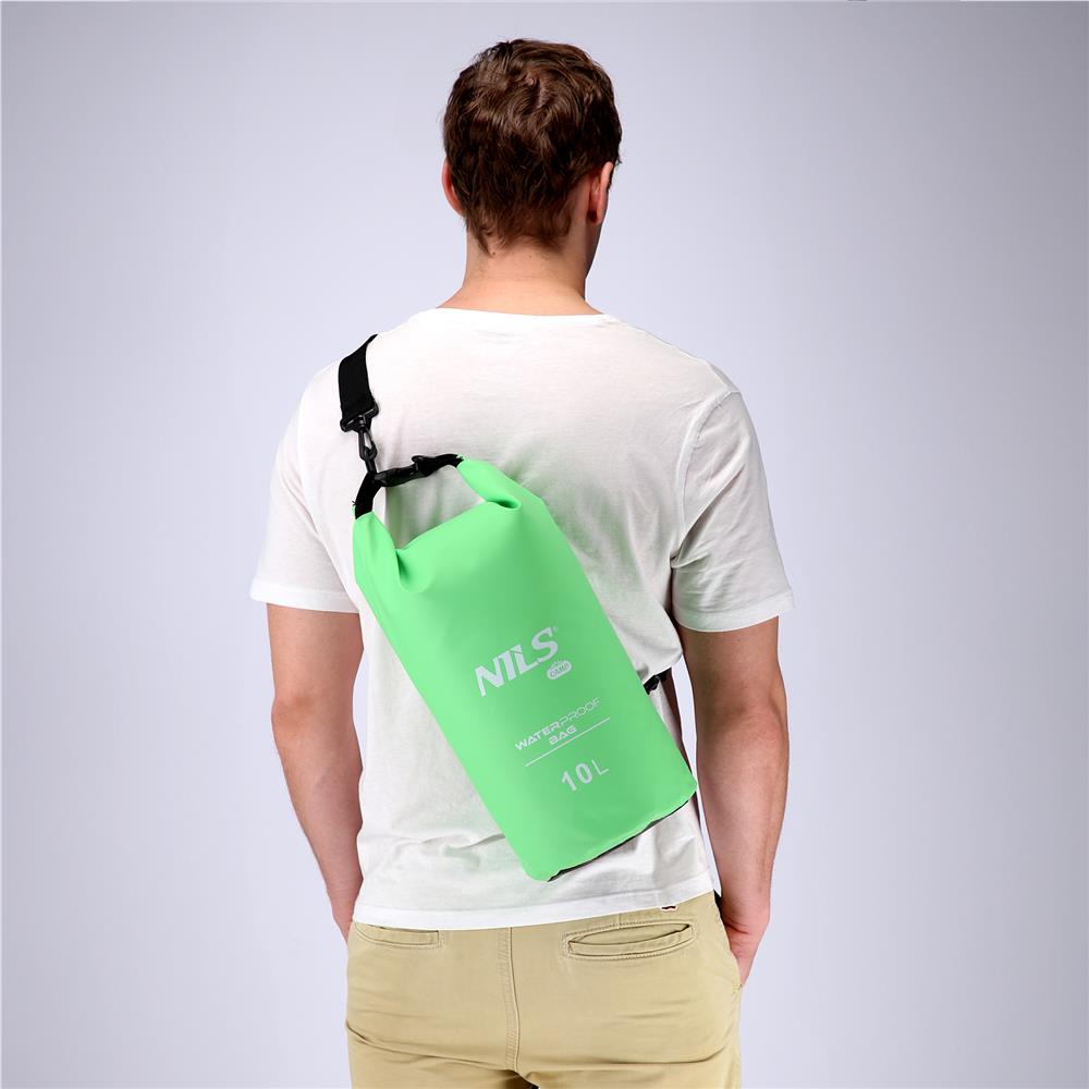 NILS CAMP Dry Bag 10L grün wasserdichter Beutel für Camping Kajak Strand Outdoor