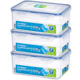 LocknLock Classic Frischhaltedose 2,3 L, 3er Set - Vorratsdose stapelbar auslaufsicher
