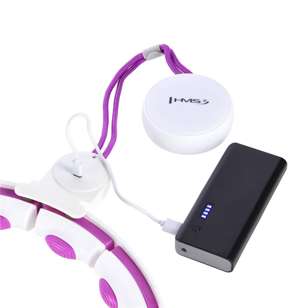 Hula Hoop Reifen mit LCD-Zähler, Magneten und Gewicht Weiß/Violett | HMS HHM17