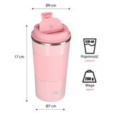 NILS Thermobecher 510 ml Edelstahl rosa rutschfest Coffee-to-go-Becher für Camping Reisen Alltag