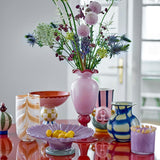 Bloomingville Frills Vase Rose Glas 34 cm Wellenrand