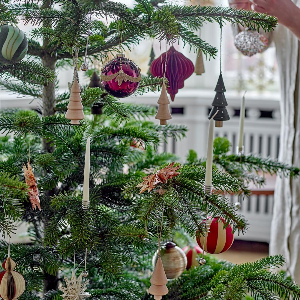 Bloomingville Jayli Weihnachtsanhänger Grün Holz 3er Set Christbaumschmuck