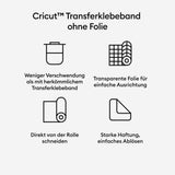 Cricut Transferklebeband ohne Trägerfolie, 1 Rolle Transferfolie 33cm x 4,6m
