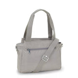 Kipling ELYSIA, mittelgroße Schultertasche, Grey Gris (grau), Umhängetasche mit vielen Fächern