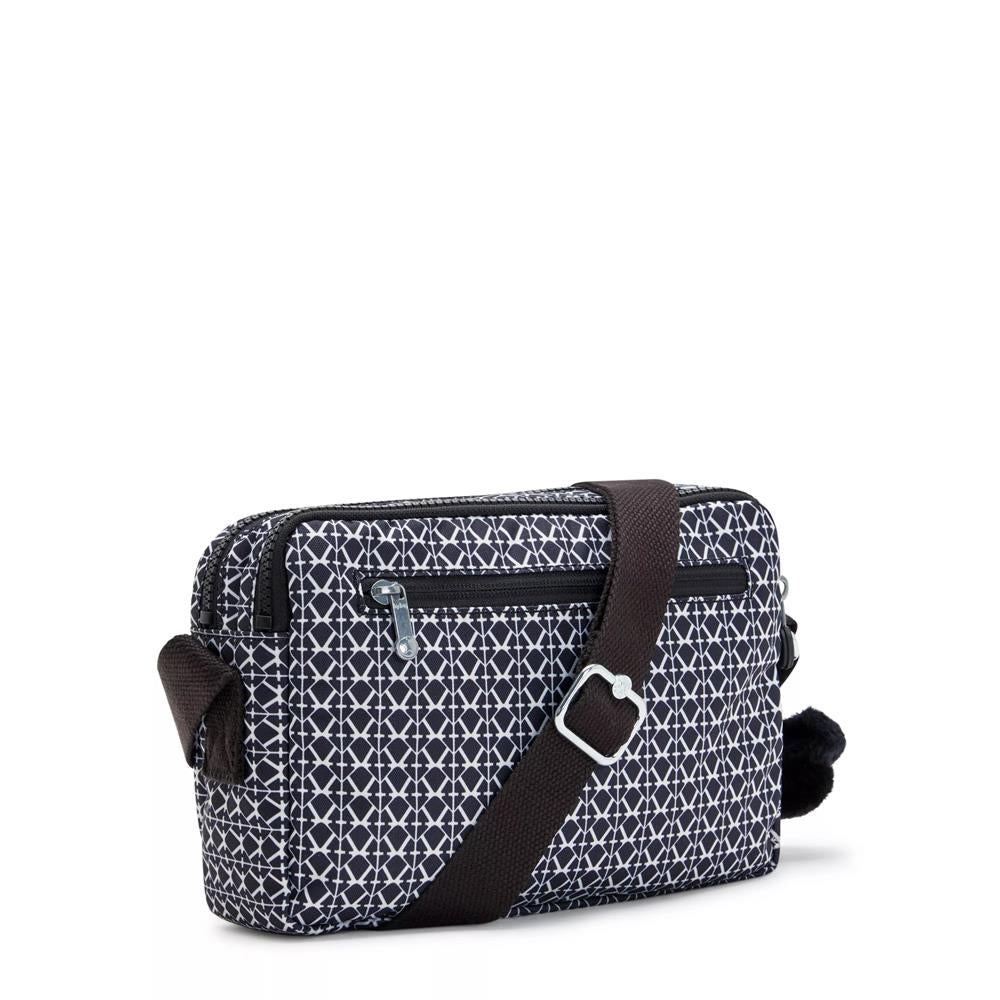 Kipling ABANU M, Mittelgroße Umhängetasche, Signature Print (blau), 4L, Schultertasche