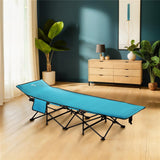 NILS CAMP Campingbett klappbar 190 cm blau Feldbett für Camping Outdoor Garten Reisbett