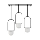 Umbra Triflora Vase Hängeblumentopf Wandvase Blumenampel für Wand und Decke 3er Set Weiß/Schwarz