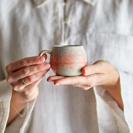 Bloomingville Paula Espressotasse aus Steingut in Orange 140 ml – Espressotasse für Küche und Tischdeko