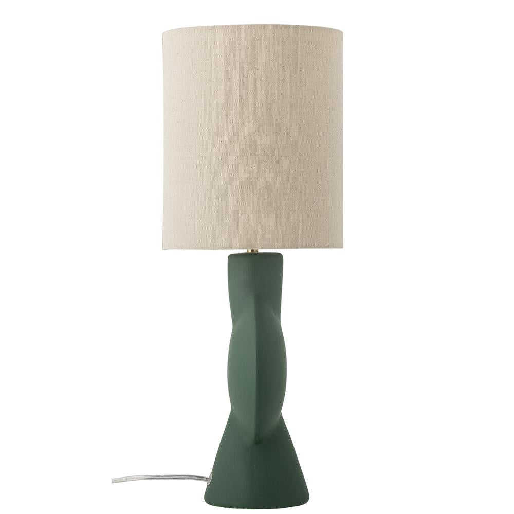 Bloomingville Sergio Tischlampe Grün Steingut D21xH55 cm – skulpturale Designerlampe